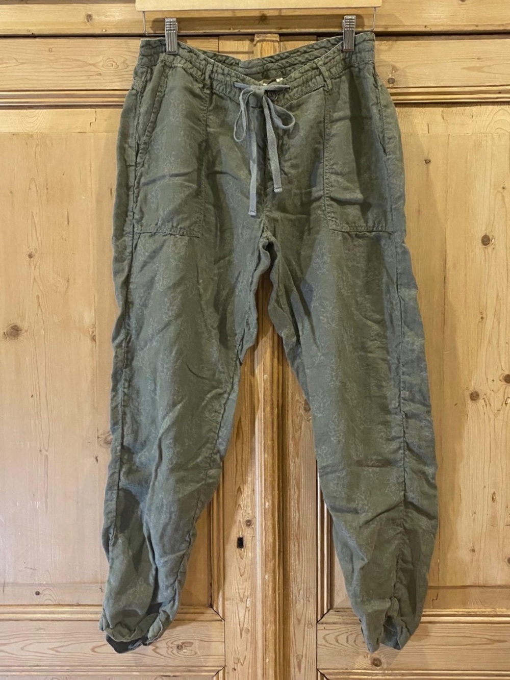 Sundance Linen Drawstring Pants Floral Pattern Size 6